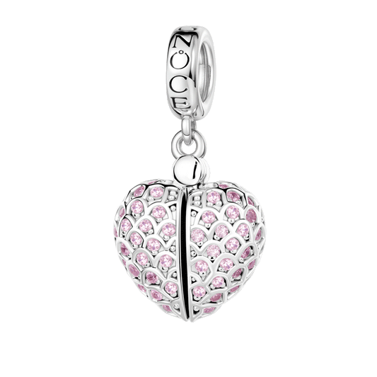 Gnoce Mom Angel Wings Heart Locket Pendant Dangle Charm_1