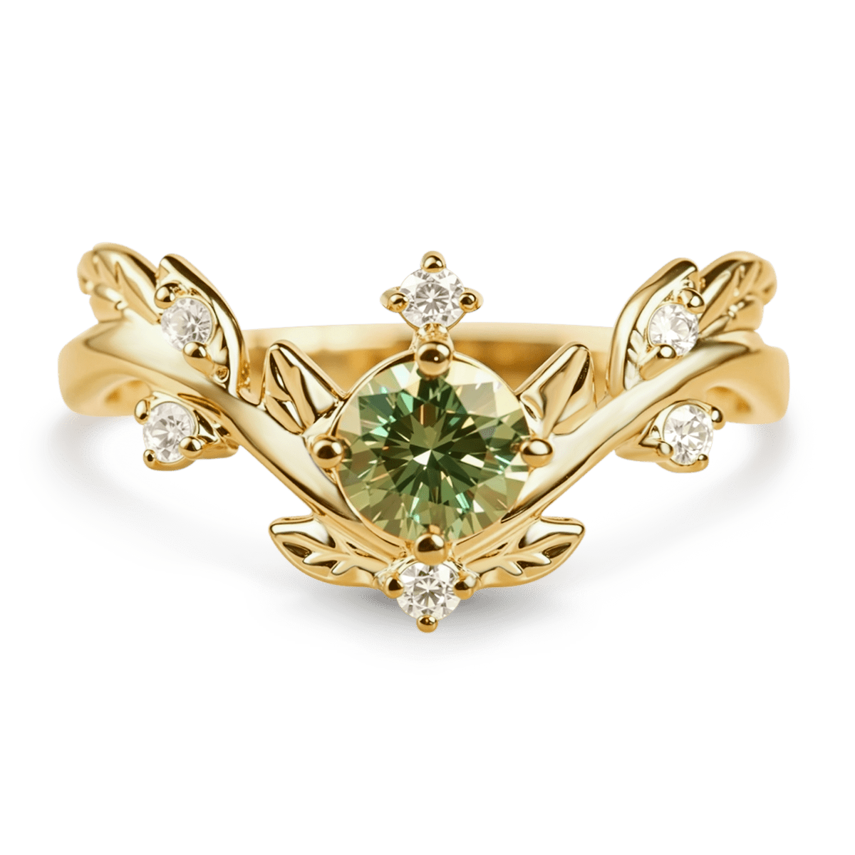 Gnoce Nature-Inspired Vine Round-Cut Engagement Ring_1