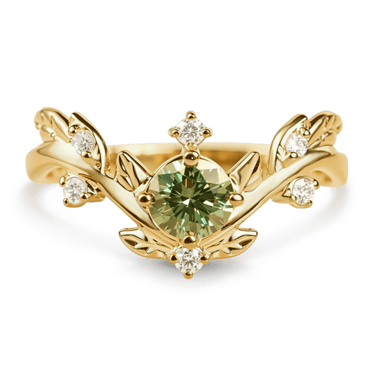 Gnoce Nature-Inspired Vine Round-Cut Engagement Ring_1