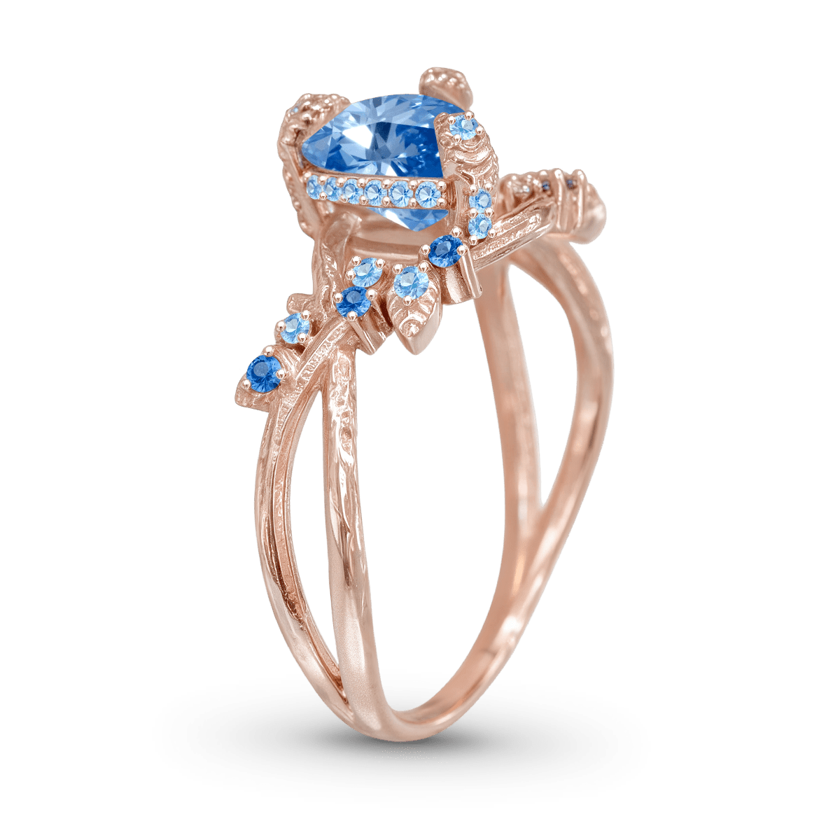 Gonce Nature-Inspired Vine Pear-Cut Engagement Ring_4