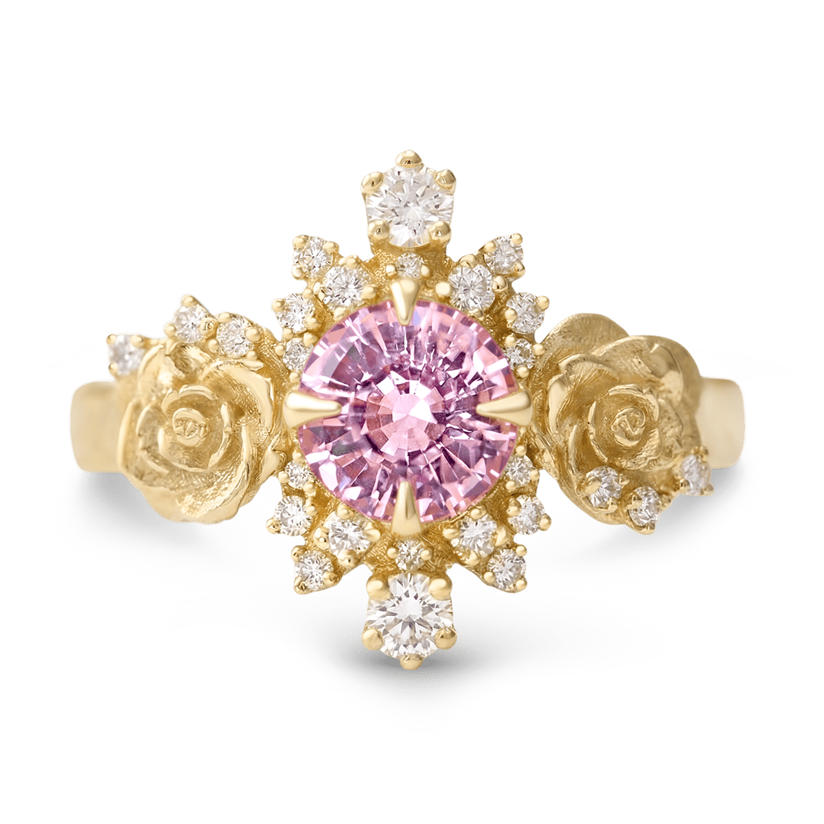 Gnoce Nature-Inspired Rose Round-Cut Engagement Ring_1