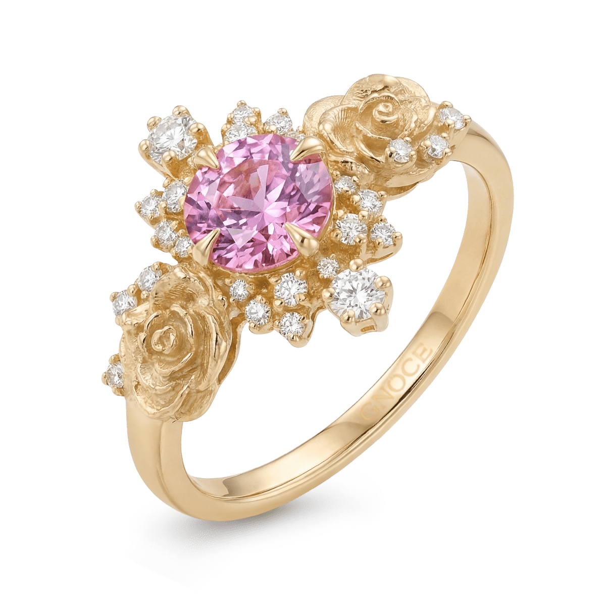 Gnoce Nature-Inspired Rose Round-Cut Engagement Ring_4