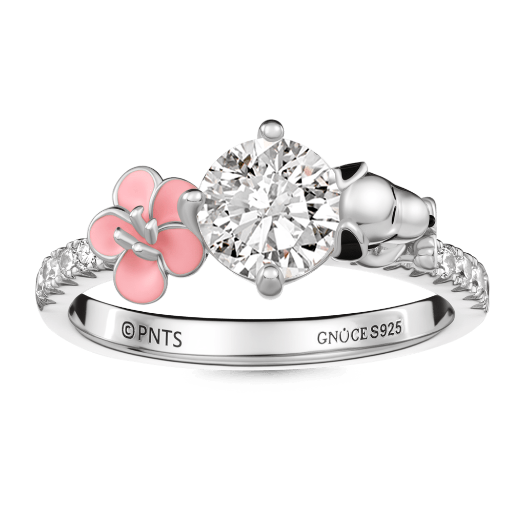 Gnoce Peanuts Snoopy Flower Round-Cut Ring_1