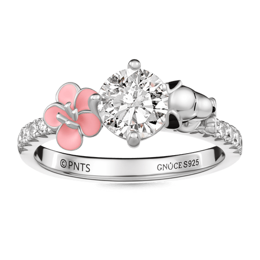 Gnoce Peanuts Snoopy Flower Round-Cut Ring_1