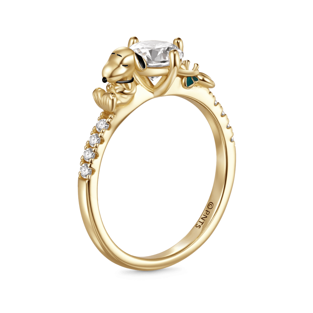 Gnoce Peanuts Snoopy Flower Round-Cut Ring_4