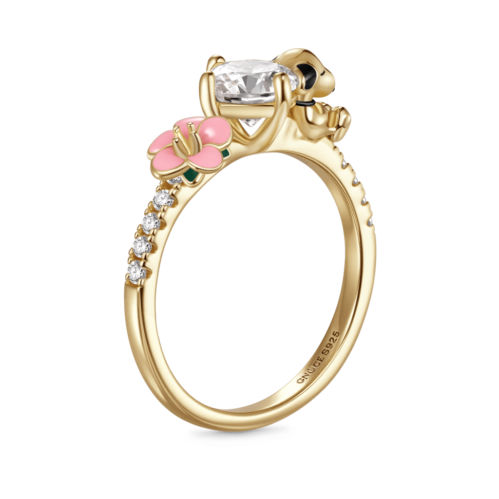 Gnoce Peanuts Snoopy Flower Round-Cut Ring_5