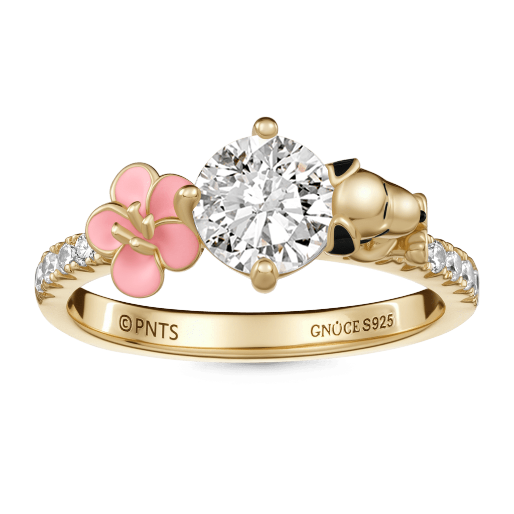 Gnoce Peanuts Snoopy Flower Round-Cut Ring_1