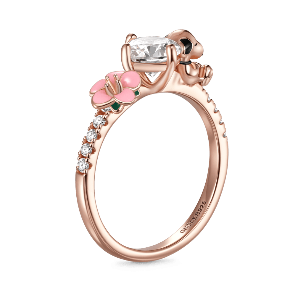 Gnoce Peanuts Snoopy Flower Round-Cut Ring_5