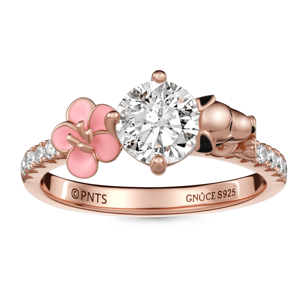 Gnoce Peanuts Snoopy Flower Round-Cut Ring_1