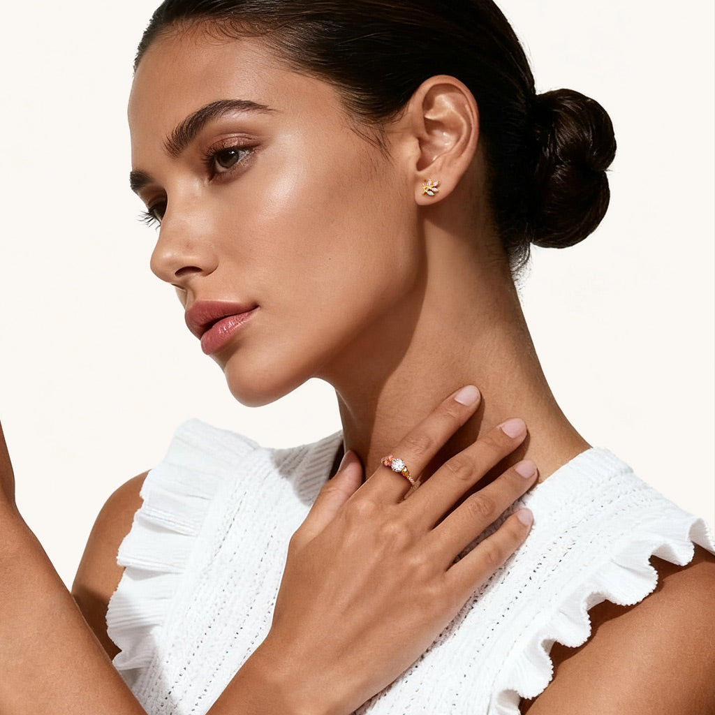 Gnoce Peanuts Snoopy Flower Round-Cut Ring_3