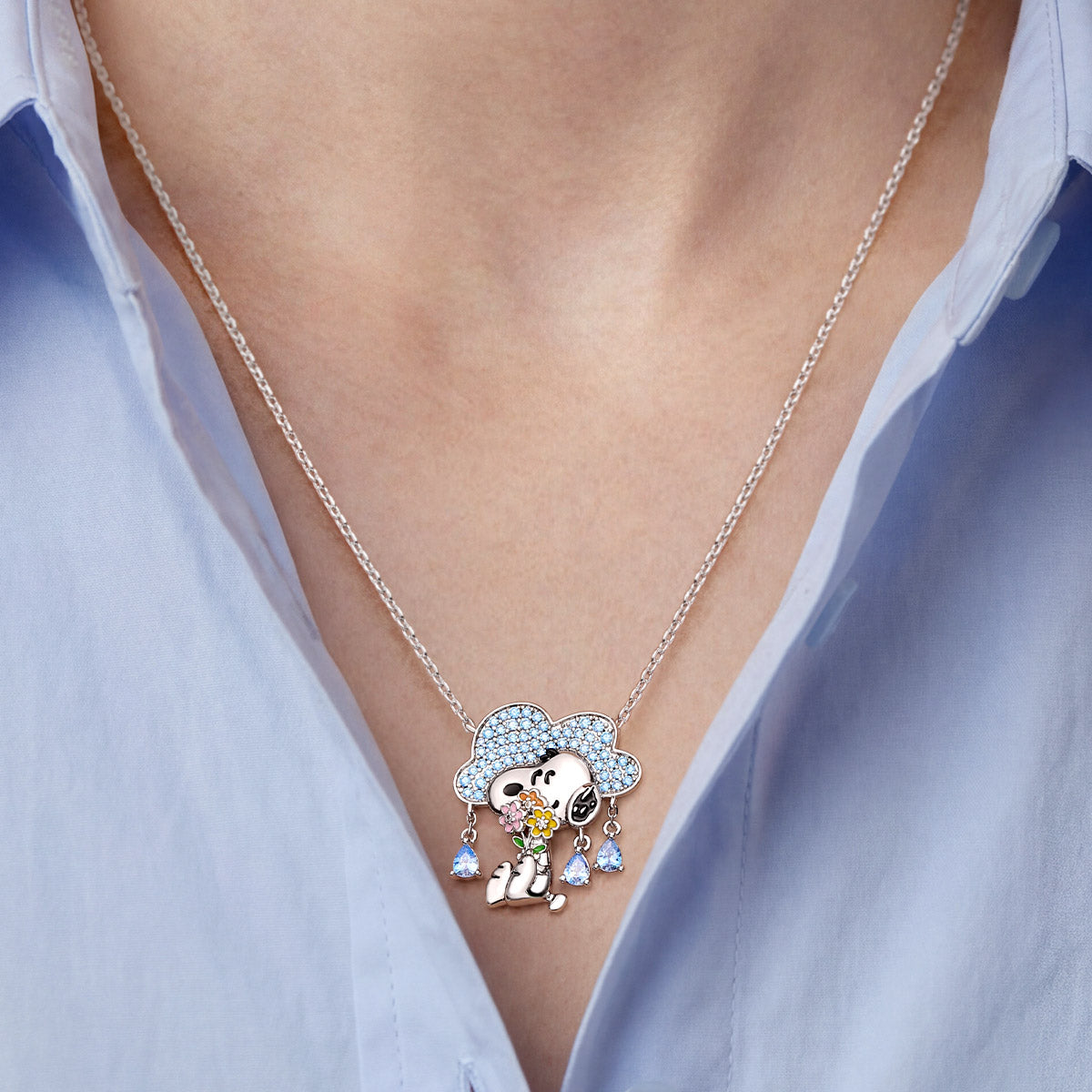 Gnoce Peanuts Snoopy Rain Pendant Necklace_2