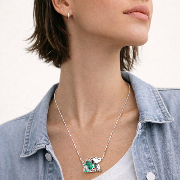 Gnoce Peanuts Snoopy Gift Box Personalized Memorial Photo Pendant Necklace_2