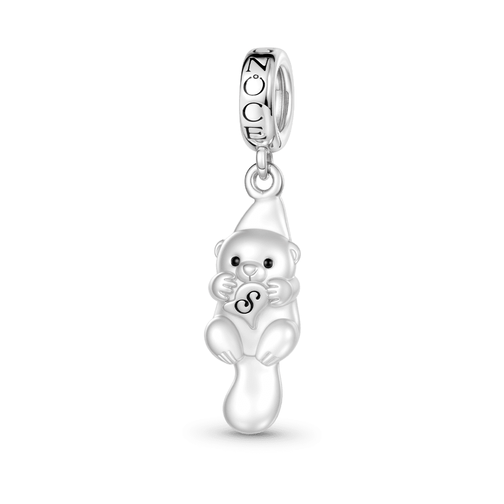 Gnoce Cute Otter Letter Pendant Dangle Charm_1
