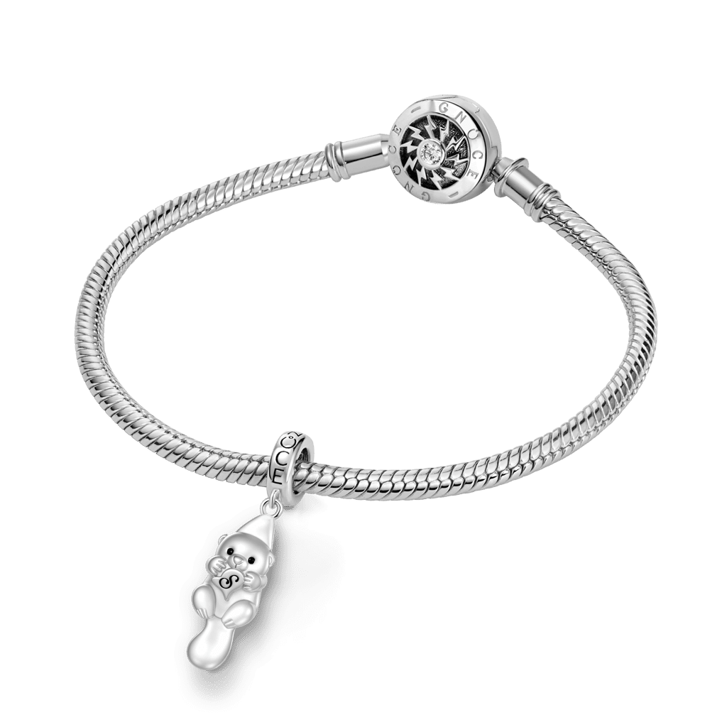 Gnoce Cute Otter Letter Pendant Dangle Charm_3