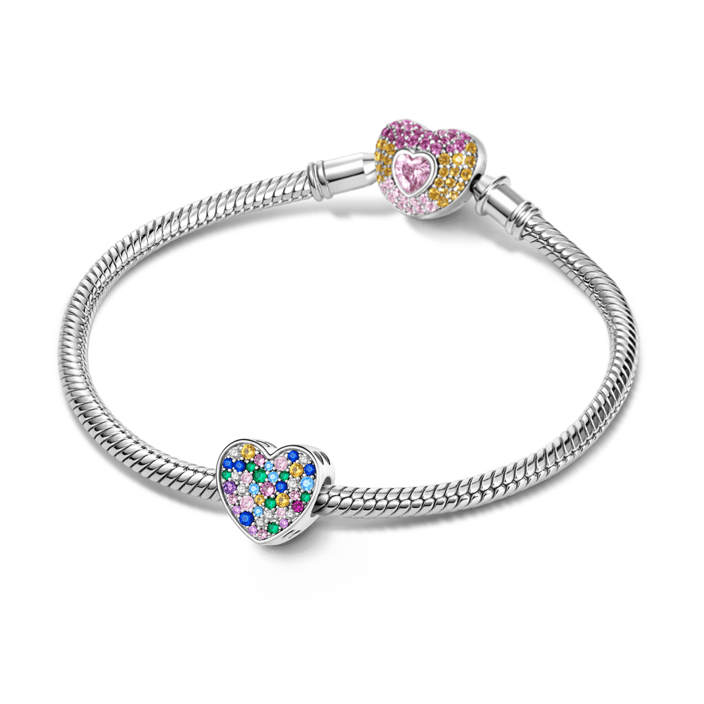 Gnoce Colorful Heart-Shaped Engravable Charm_3