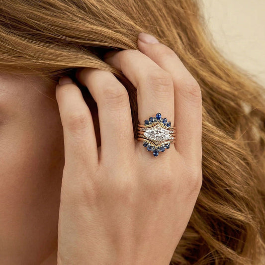 Gnoce Marquise-Cut Engagement Ring Set_2