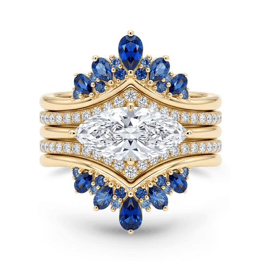 Gnoce Marquise-Cut Engagement Ring Set_1