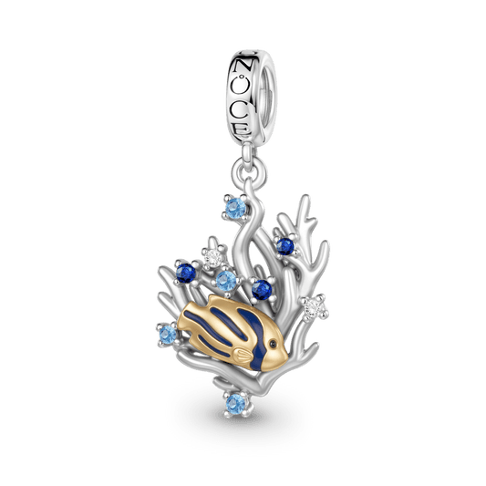 Gnoce Coral Reef Fish Charm Platinum-plated Silver Blend_1