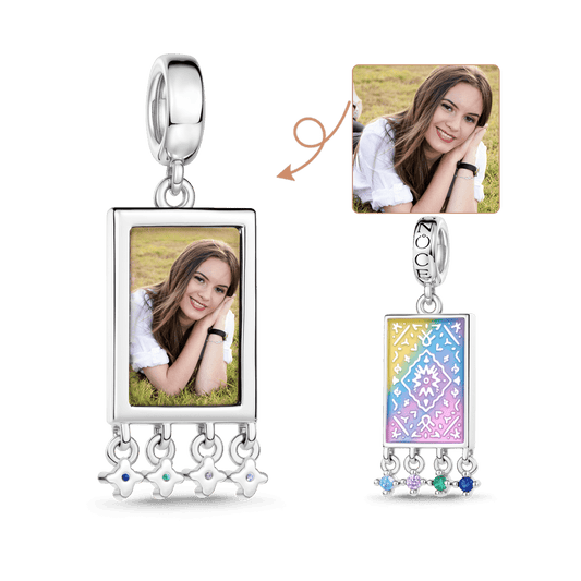 Gnoce Persian Carpets Personalized Photo Charm Platinum-plated Silver Blend_1