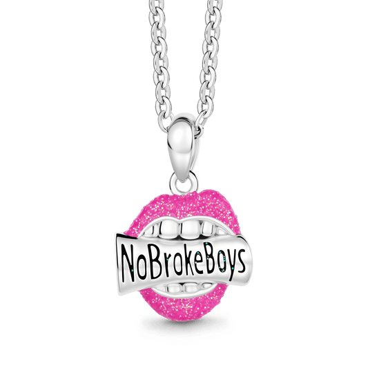 Gnoce No Broke Boys Mouth Pendant Necklace Platinum-plated Silver Blend_1