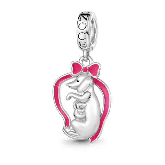 Gnoce Mother Dog & Puppy Charm Platinum-plated Silver Blend_1