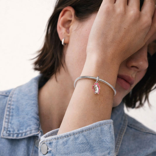 Gnoce Mother Dog & Puppy Charm Platinum-plated Silver Blend_2