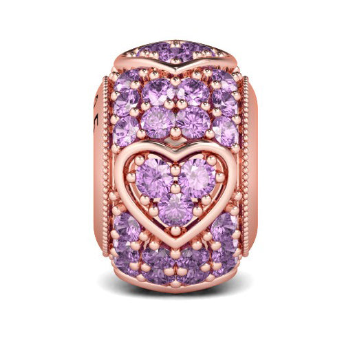 Gnoce "Amore" 925 Sterling Silver Rose Gold Amethyst Heart Charm Fit for Pendant&Chocker Necklace_1