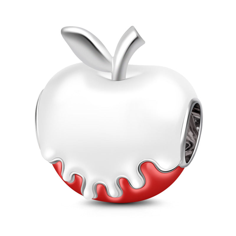 Gnoce "Christmas Halloween Gift" Red Apple with Light Green Leaf Charm Bead_2
