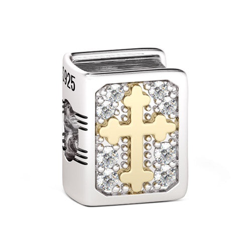 Gnoce "Christian Cross Beads" Faithful Holy Bible Charm Sterling Silver Bracelets_2