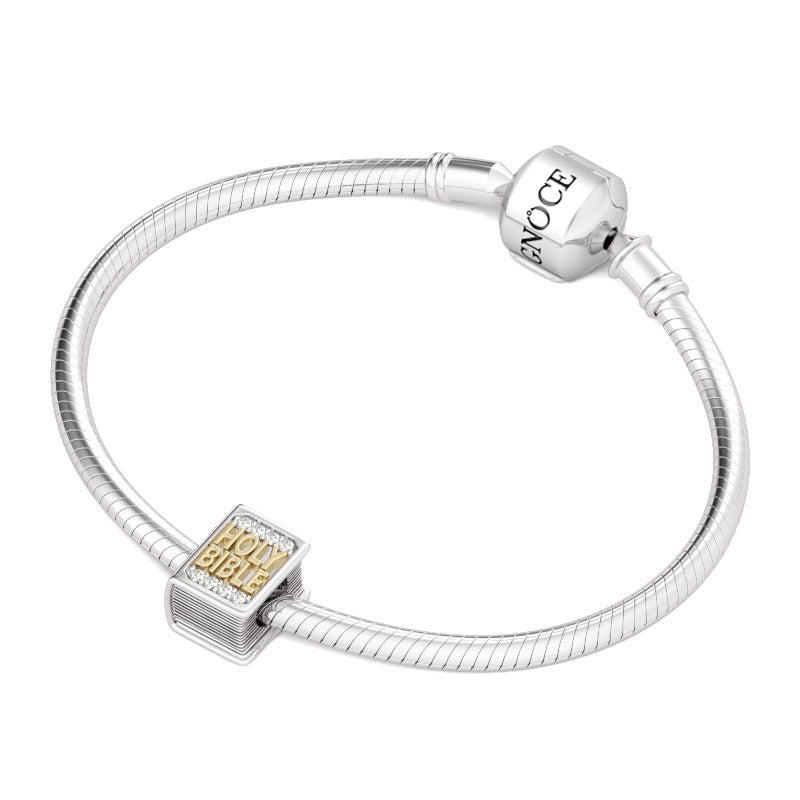 Gnoce "Christian Cross Beads" Faithful Holy Bible Charm Sterling Silver Bracelets_3