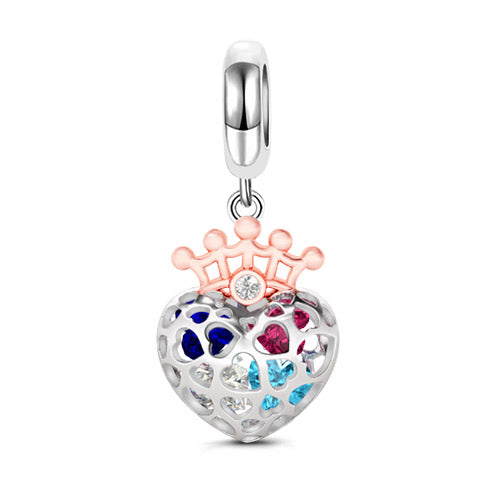 Gnoce "Fantastic Crown"  Hollow Love Heart Pendant Sterling Silver-Fit for Pendant & Chocker Necklace_1