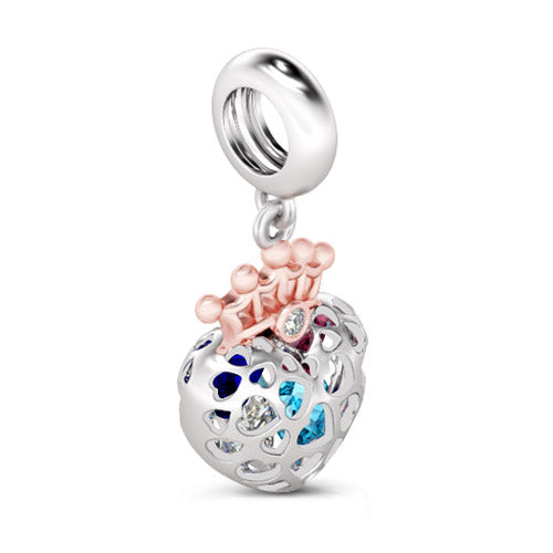 Gnoce "Fantastic Crown"  Hollow Love Heart Pendant Sterling Silver-Fit for Pendant & Chocker Necklace_2