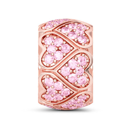 Gnoce "Pink Sweet Love" Rose Gold Heart Shape Stopper Sterling Silver_1