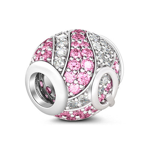 Gnoce “Letter Q with Special Meaning for Special Person ”Made of 925 Sterling Silver Pink & Clear  CZ Letter Q Charm_2
