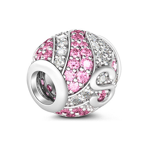 Gnoce “Letter S with Special Meaning for Special Person ”Made of 925 Sterling Silver Pink & Clear  CZ Letter S Charm_2