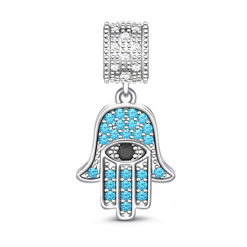 Gnoce "Peace and Heath" Evil Eye on Hand of Fatima 925 Sterling Silver Bead Charm_1