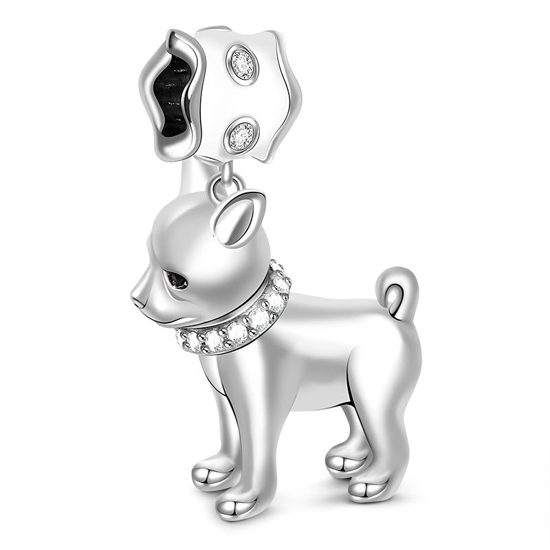 Gnoce "Love My Chihuahua" Puppy Charm Bead Sterling Silver For Dog Lovers_2