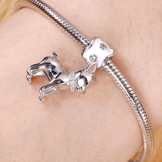 Gnoce "Love My Chihuahua" Puppy Charm Bead Sterling Silver For Dog Lovers_3