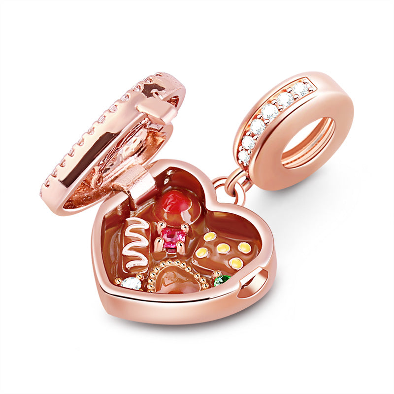 Gnoce "A Box Of Love" 18K Rose Gold Plated Chocolate Box Sterling Silver Charm Pendant_2