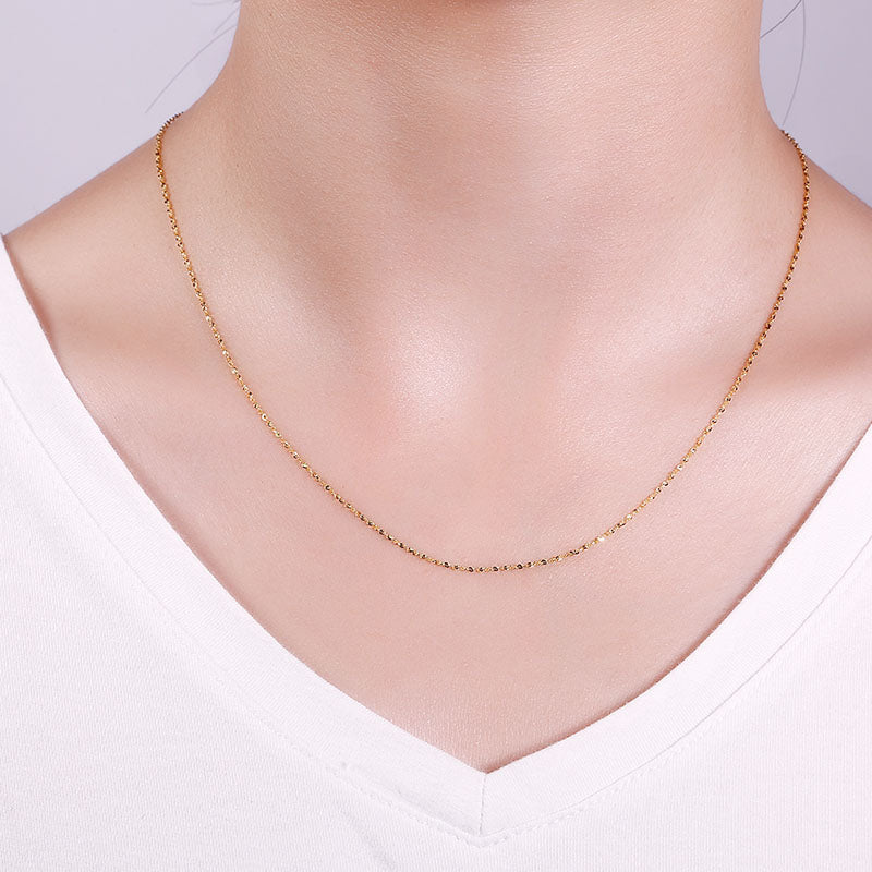 Gnoce "I Miss You" Crafted in 925 Sterling Silver with Gold/Rose Gold Plating Twisted Chain for Adding A Pendant or Charm Gold Curb Link Chain Necklace_3