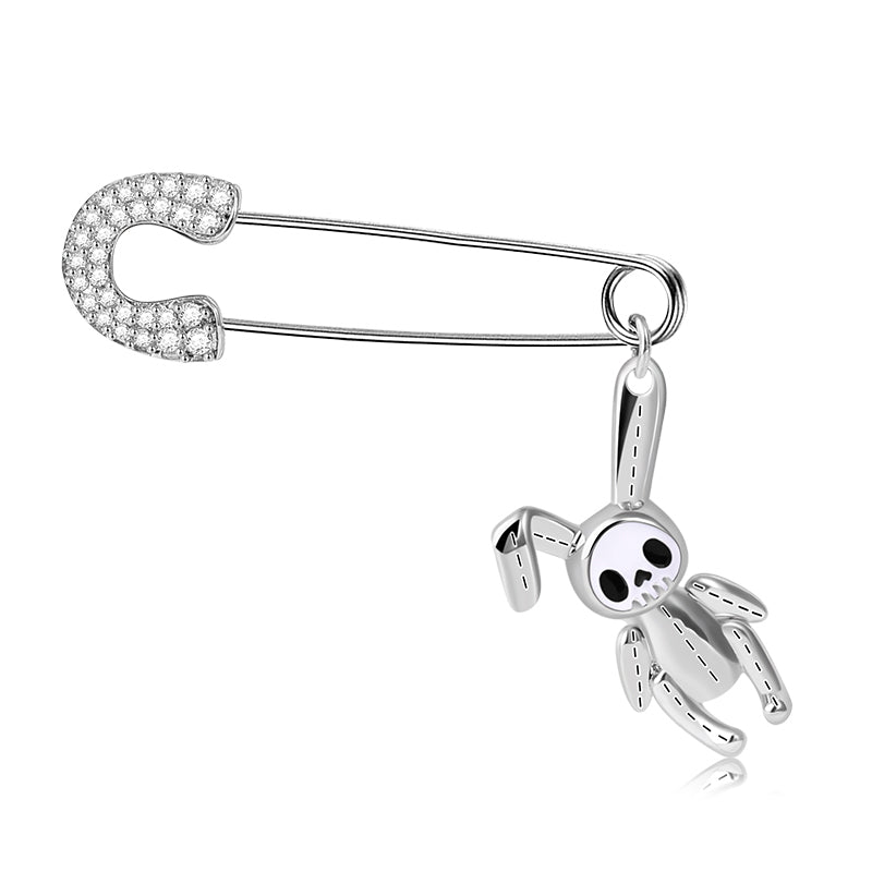 Paperclip Bunny Doll Dangle Earring 925 Sterling Silver_2