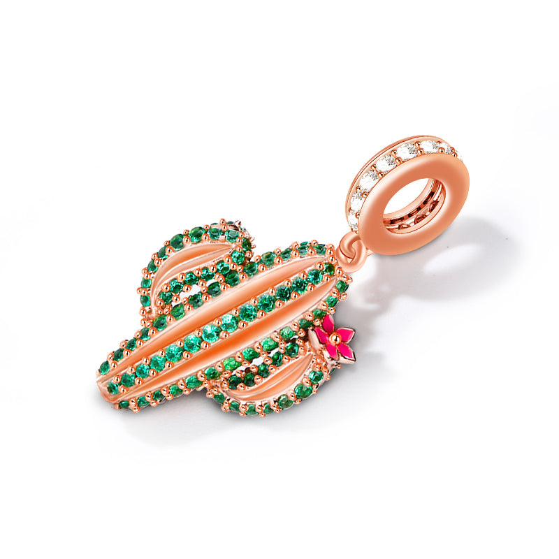 Gnoce "Unconditional Love" Cactus Charm Plants Pendant Sterling Silver with Cz for Mom_2