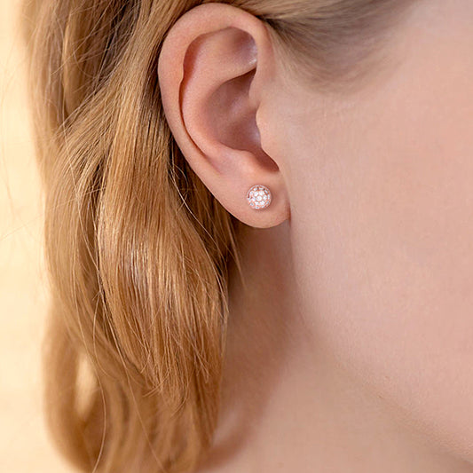 Gnoce "Someone Like You" Sterling Silver Basic Stud Earring 18k Rose Gold Plated_3