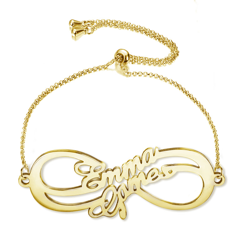 Gnoce "We Two Forever" Personalized Sterling Silver Infinity Bracelet_2