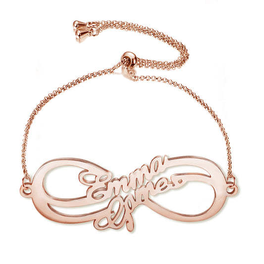 Gnoce "We Two Forever" Personalized Sterling Silver Infinity Bracelet_1