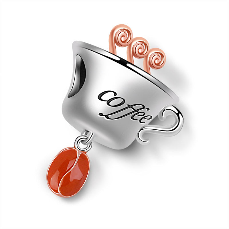 Gnoce "Refresh Yourself" Coffee Cup Charm 925 Sterling Silver Best For Necklace or Bracelet_2