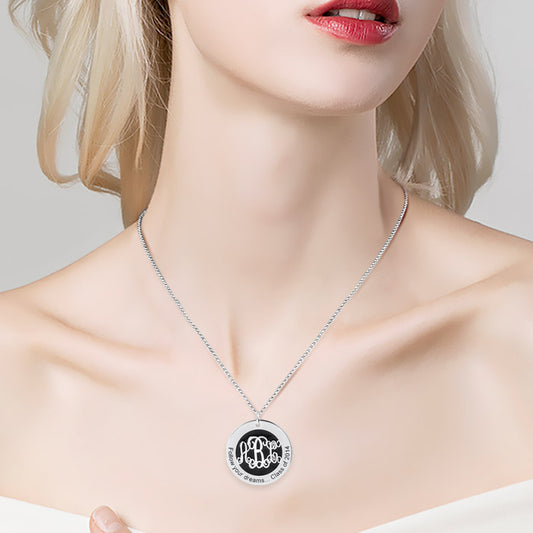 Gnoce "Unique One in The World" 925 Sterling Silver Personalized Monogram Necklace_5