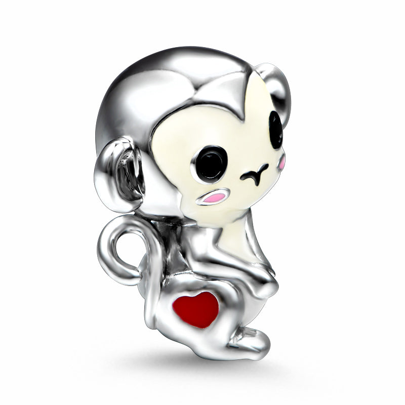 Gnoce "Smart And Active" 925 Sterling Silver Monkey Charm Bead_2