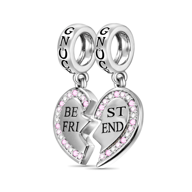 Best Friend Pendant Dangle Charm Sterling Silver with Colorful Stones_2