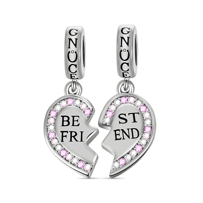 Best Friend Pendant Dangle Charm Sterling Silver with Colorful Stones_1